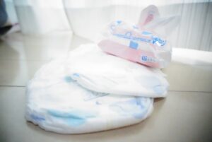 おむつ交換後の衛生管理を行うイメージ