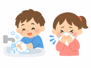 RSウイルス感染予防のための手洗いと咳エチケット